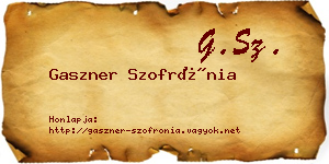 Gaszner Szofrónia névjegykártya